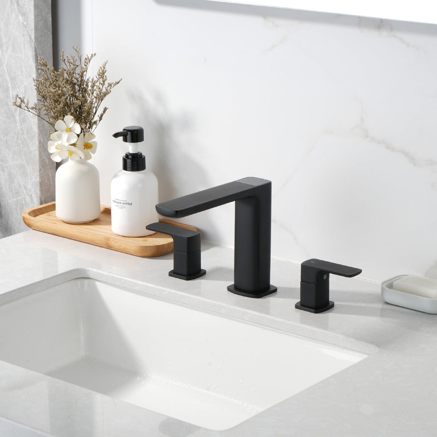 Metora Widespread 2-handle Bathroom Faucet with Temperature Display-BFWS2402