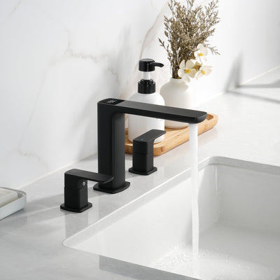 Metora Widespread 2-handle Bathroom Faucet with Temperature Display-BFWS2402