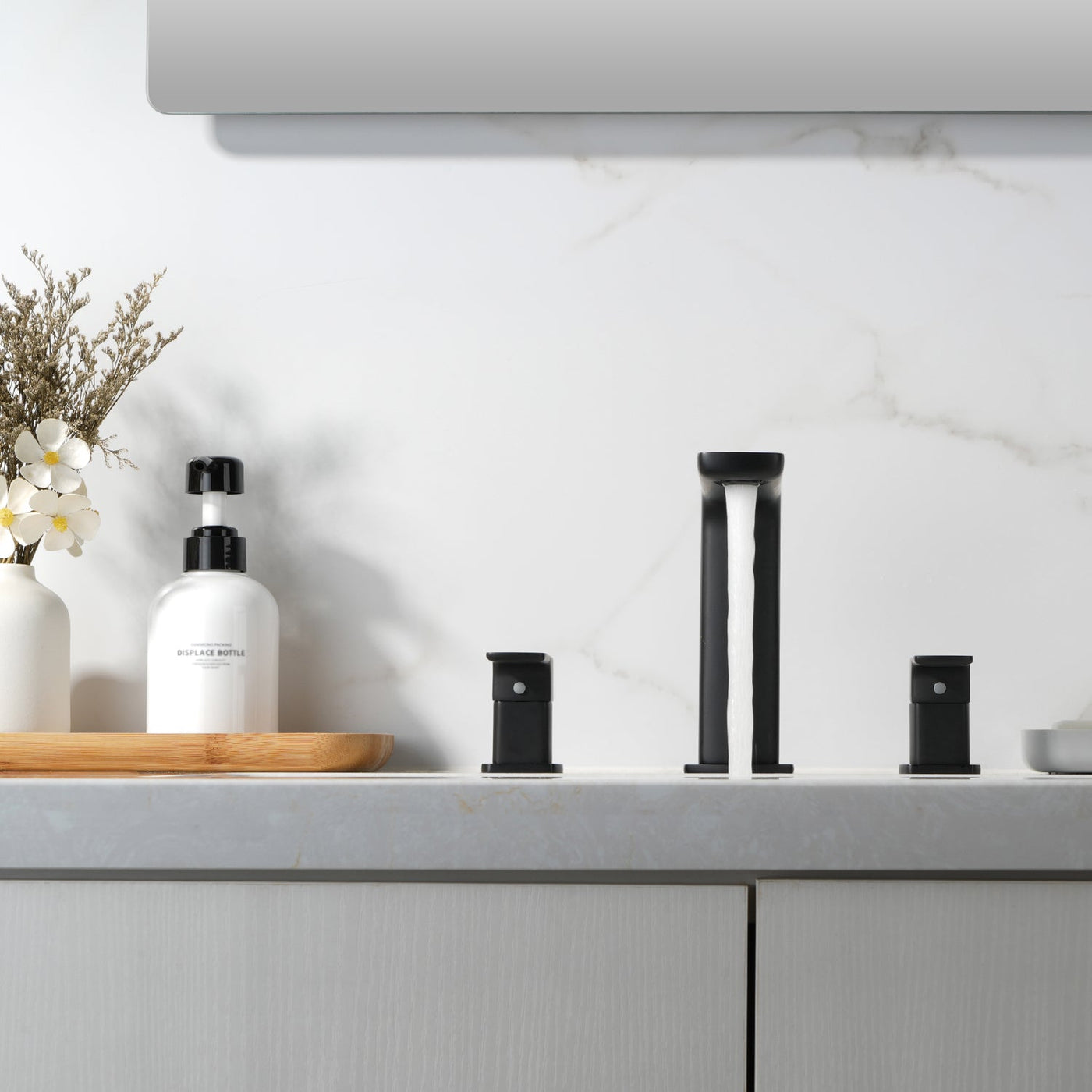 Metora Widespread 2-handle Bathroom Faucet with Temperature Display-BFWS2402