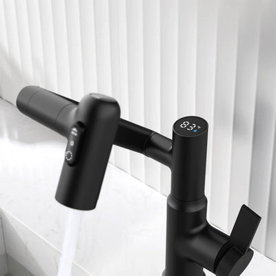 Recertified-Metora Single-Hole Rotatable Faucet with Temperature Display-BF2204-US