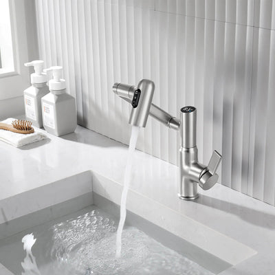 Recertified-Metora Single-Hole Rotatable Faucet with Temperature Display-BF2204-US