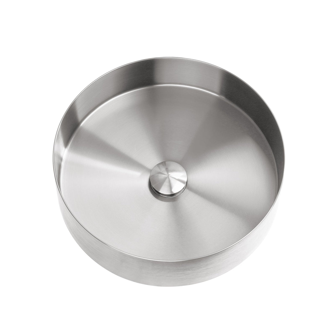 Metora Stainless Steel Round Countertop Bathroom Vessel Sink-BVS2401 with Single-Hole Rotatable Bathroom Faucet-BF2204