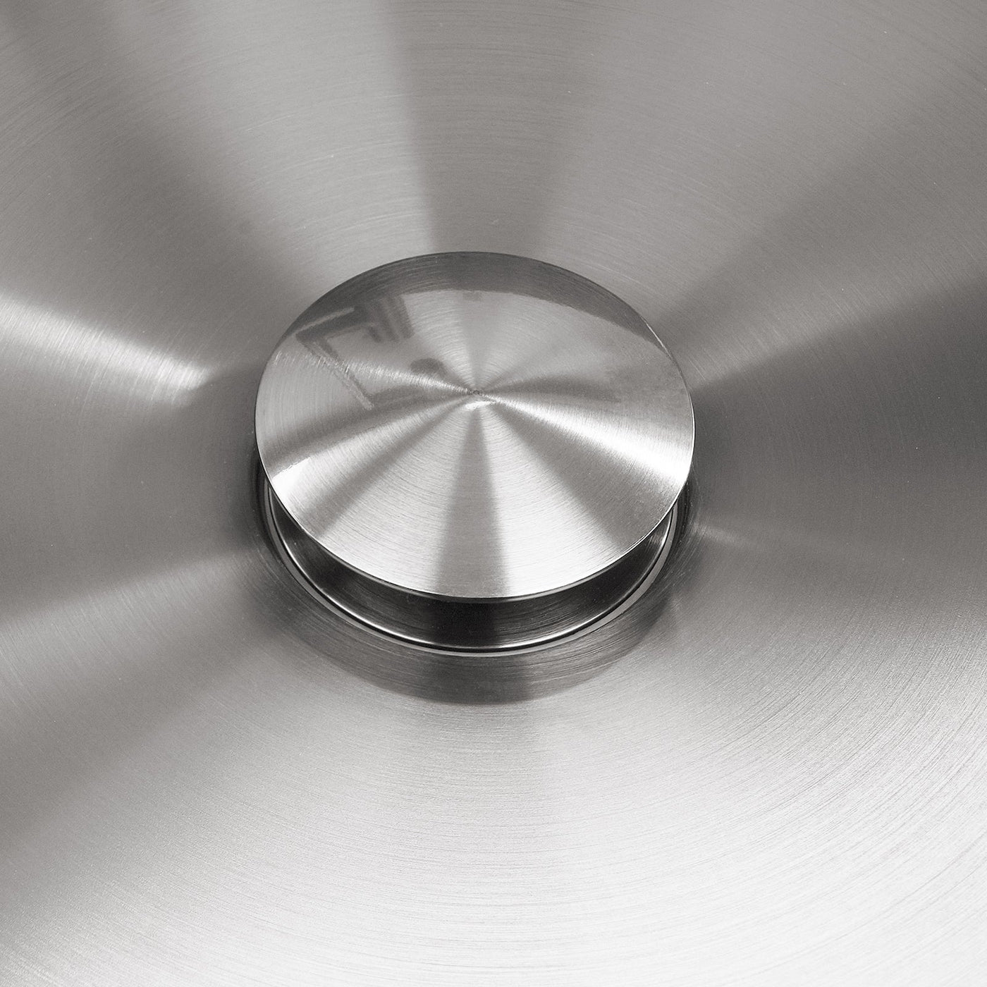 Metora Stainless Steel Round Countertop Bathroom Vessel Sink with Pop-Up Drain Stopper-BVS2401