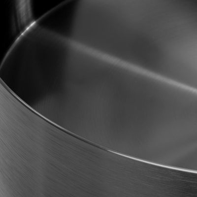 Metora Stainless Steel Round Countertop Bathroom Vessel Sink with Pop-Up Drain Stopper-BVS2401