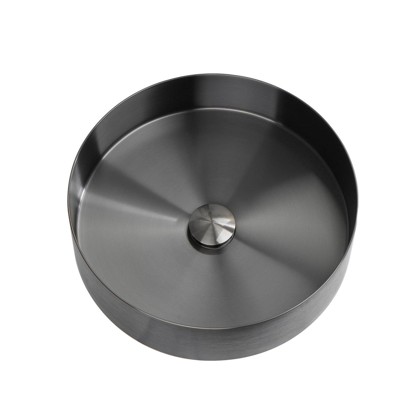 Metora Stainless Steel Round Countertop Bathroom Vessel Sink with Pop-Up Drain Stopper-BVS2401