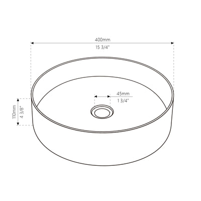 Metora Stainless Steel Round Countertop Bathroom Vessel Sink-BVS2401 with Single-Hole Rotatable Bathroom Faucet-BF2204