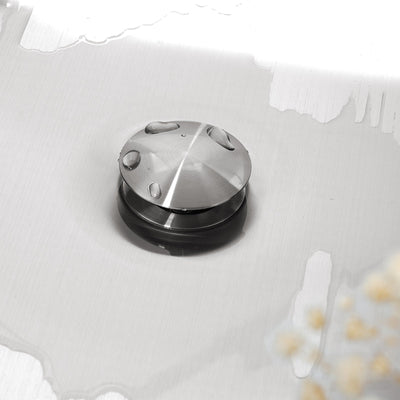 Metora Stainless Steel Rectangular Above Counter Bathroom Vessel Sink with Pop-Up Drain Stopper-BVS2402