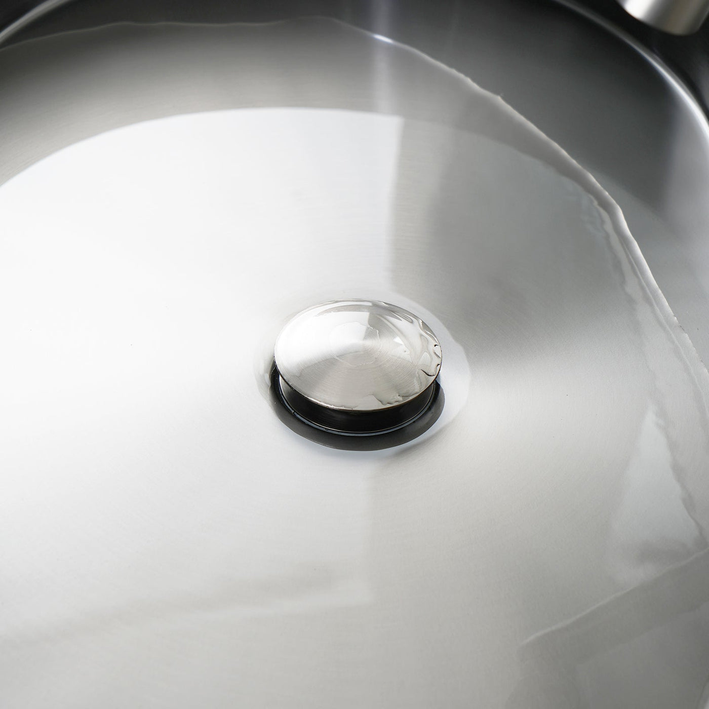 Metora Modern Stainless Steel Oval Above Counter Bathroom Vessel Sink-BVS2403 with Single-Hole Rotatable Faucet-BF2204