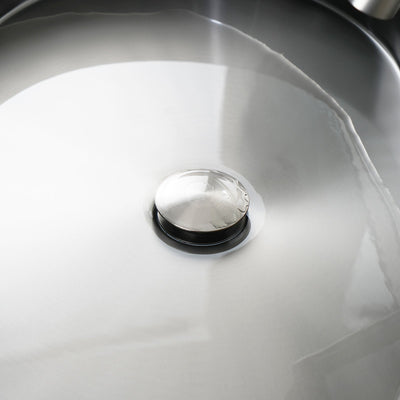 Metora Modern Stainless Steel Oval Above Counter Bathroom Vessel Sink-BVS2403 with Single-Hole Rotatable Faucet-BF2204