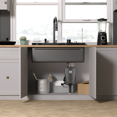 Metora 33x22 Inch Waterfall Faucet Kitchen Sink-KS2207L with 1 HP Garbage Disposals LGD-1010