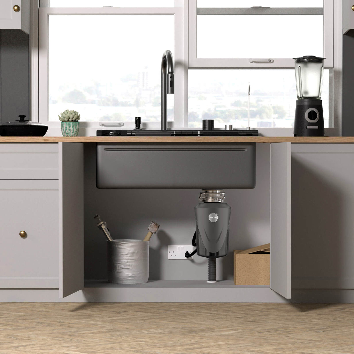 Metora 1 HP Continuous Feed Garbage Disposal with Power Cord-LGD-1010