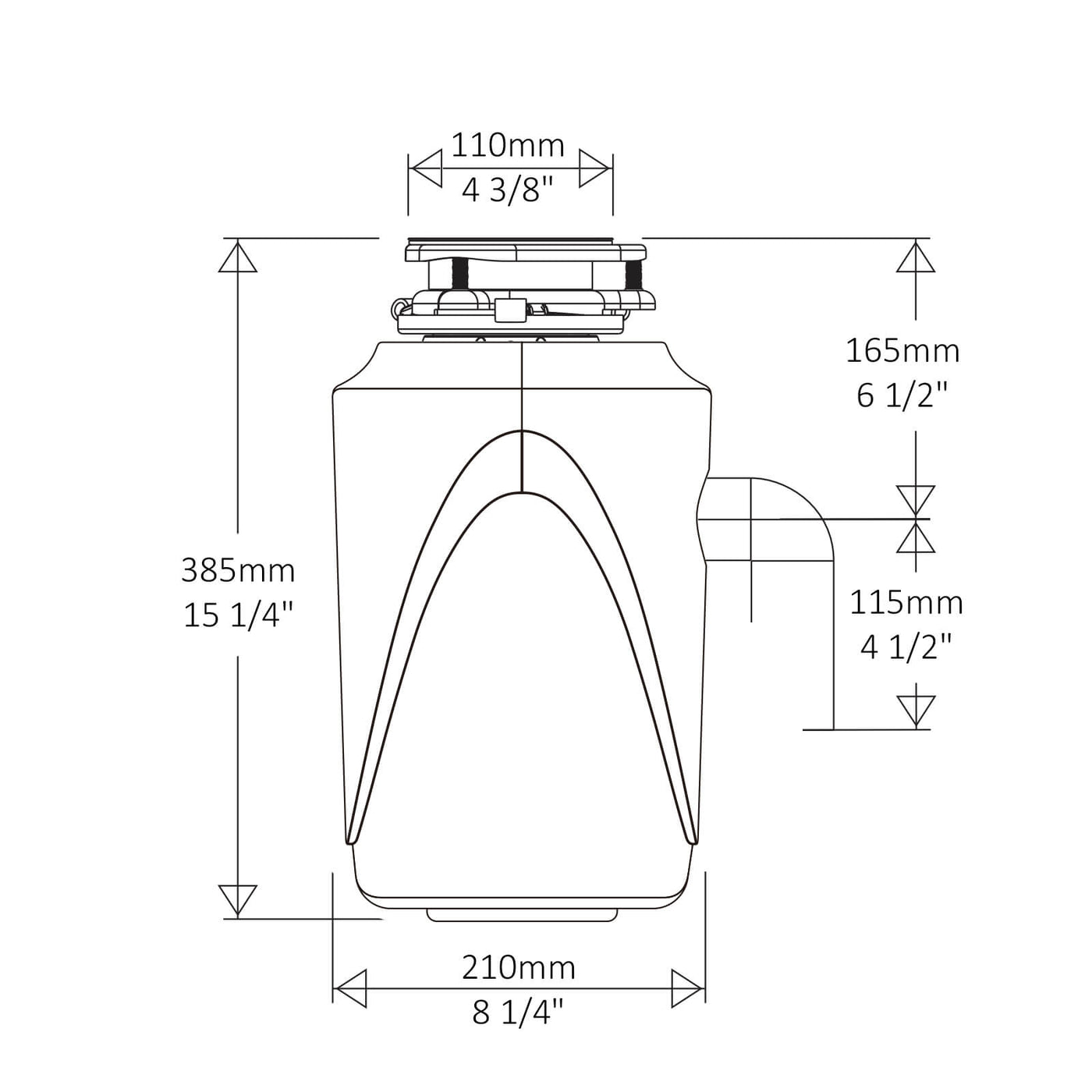 Metora 1 HP Continuous Feed Garbage Disposal with Power Cord-LGD-1010