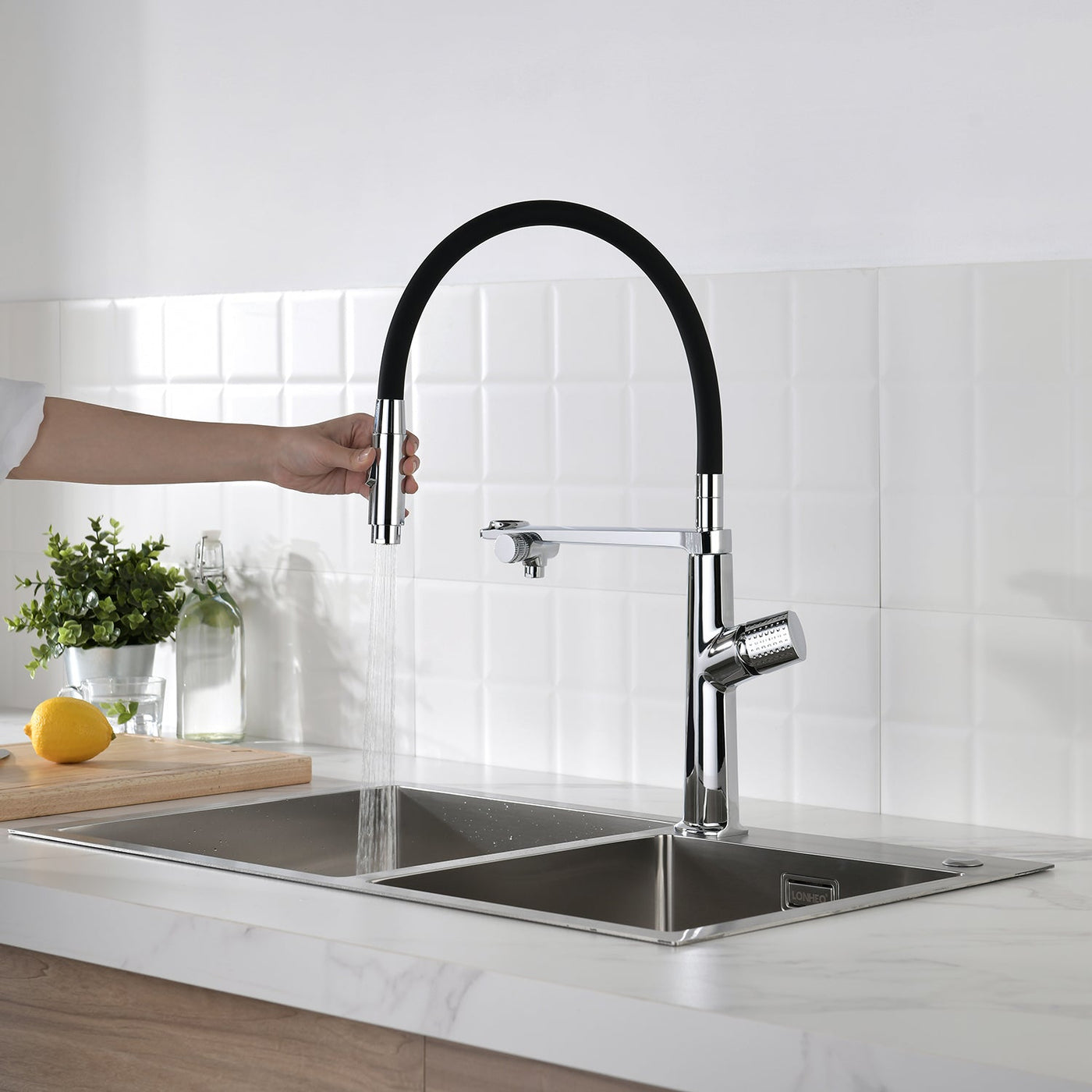 Metora Copper Kitchen Single-Hole Rotatable Faucet with Water Filter-KF2208