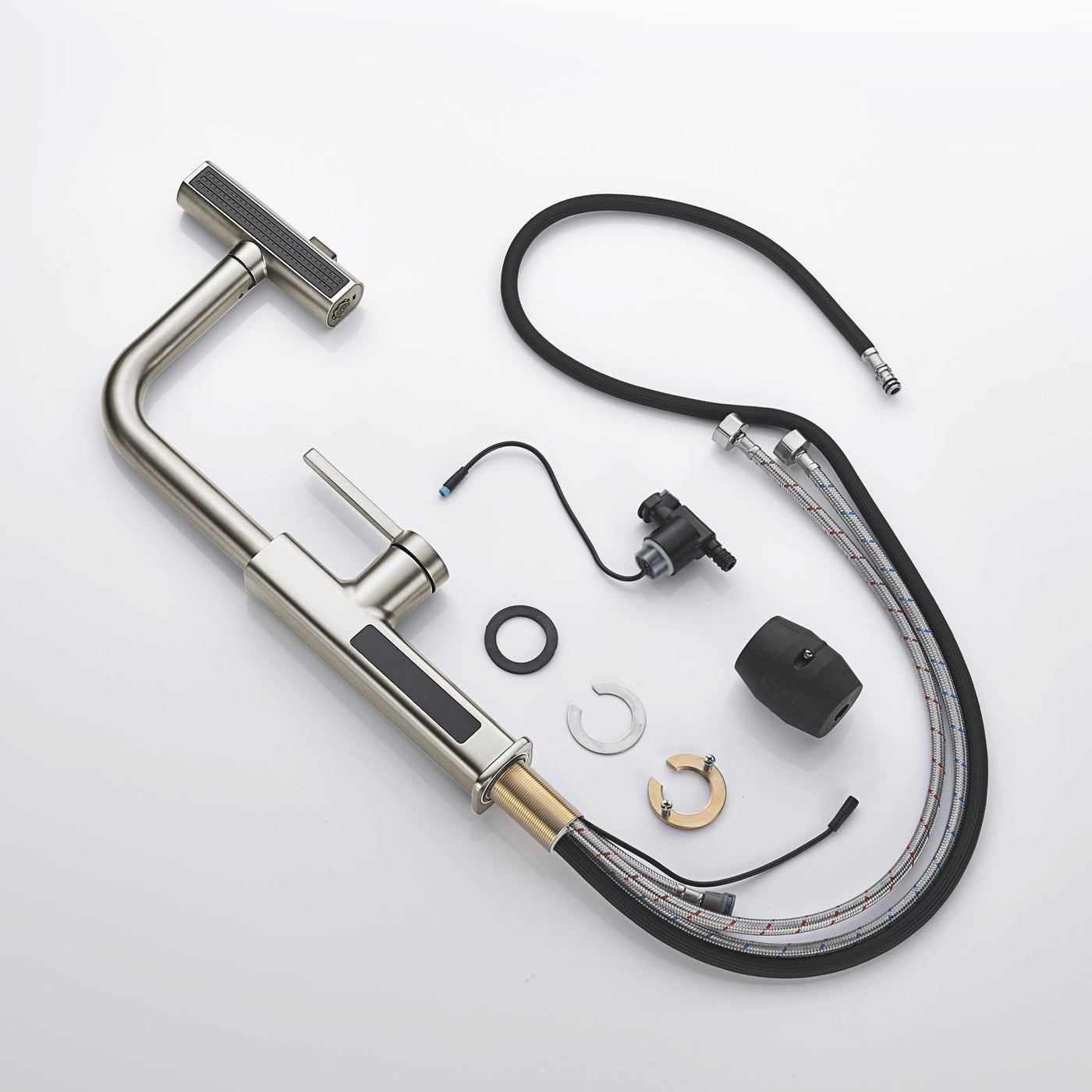 Metora Waterfall & Pull-Out Kitchen Faucet with Temperature Display-KF2209