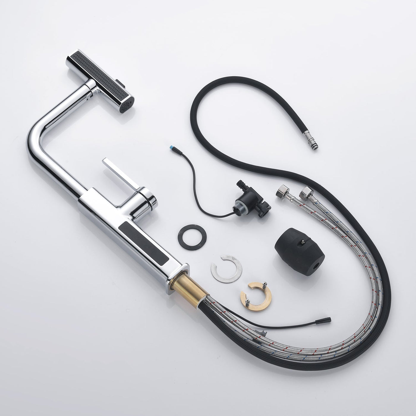 Metora Waterfall & Pull-Out Kitchen Faucet with Temperature Display-KF2209