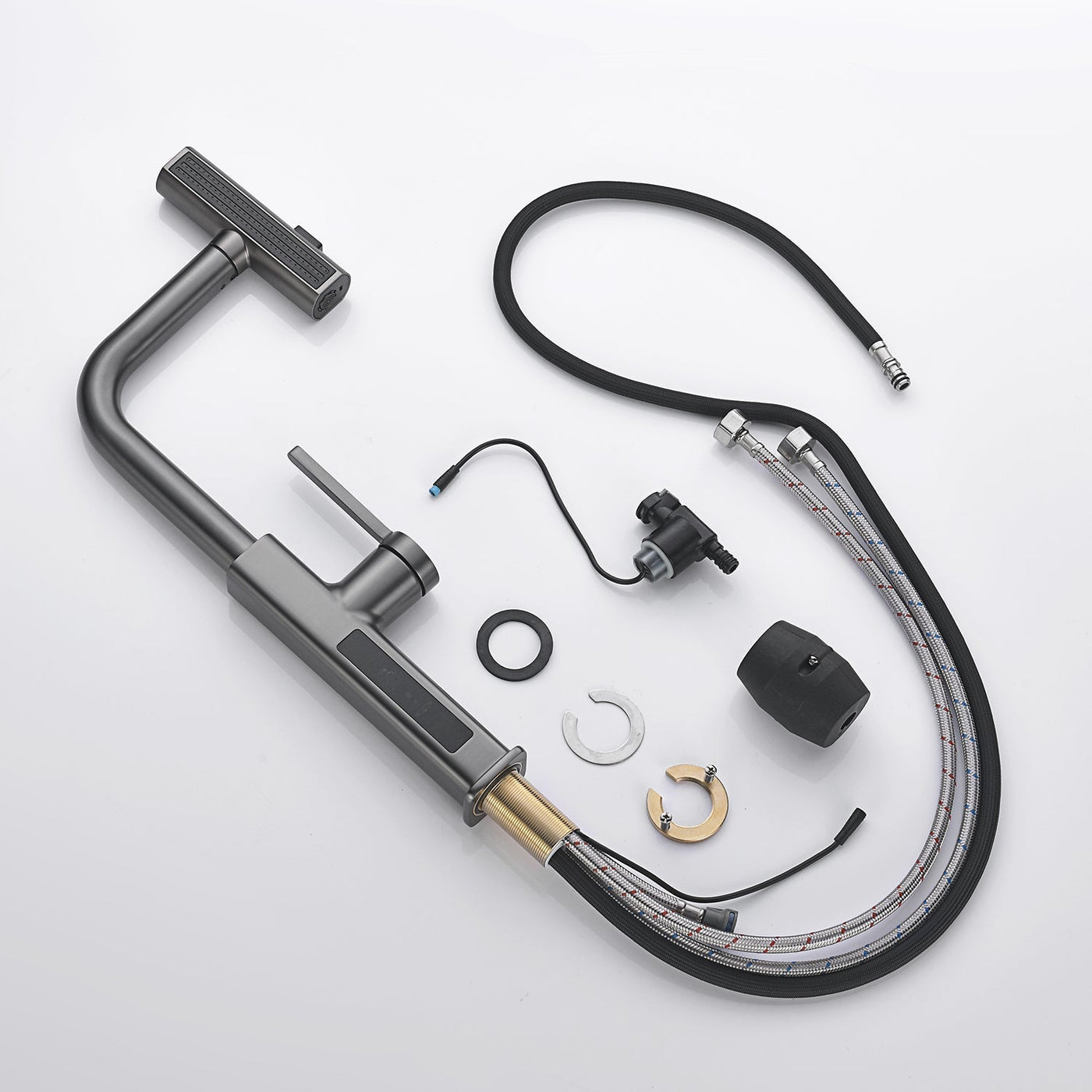 Metora Waterfall & Pull-Out Kitchen Faucet with Temperature Display-KF2209