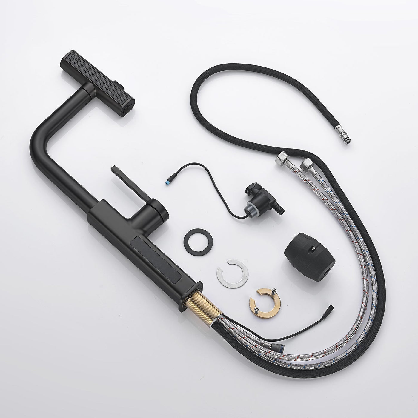 Metora Waterfall & Pull-Out Kitchen Faucet with Temperature Display-KF2209