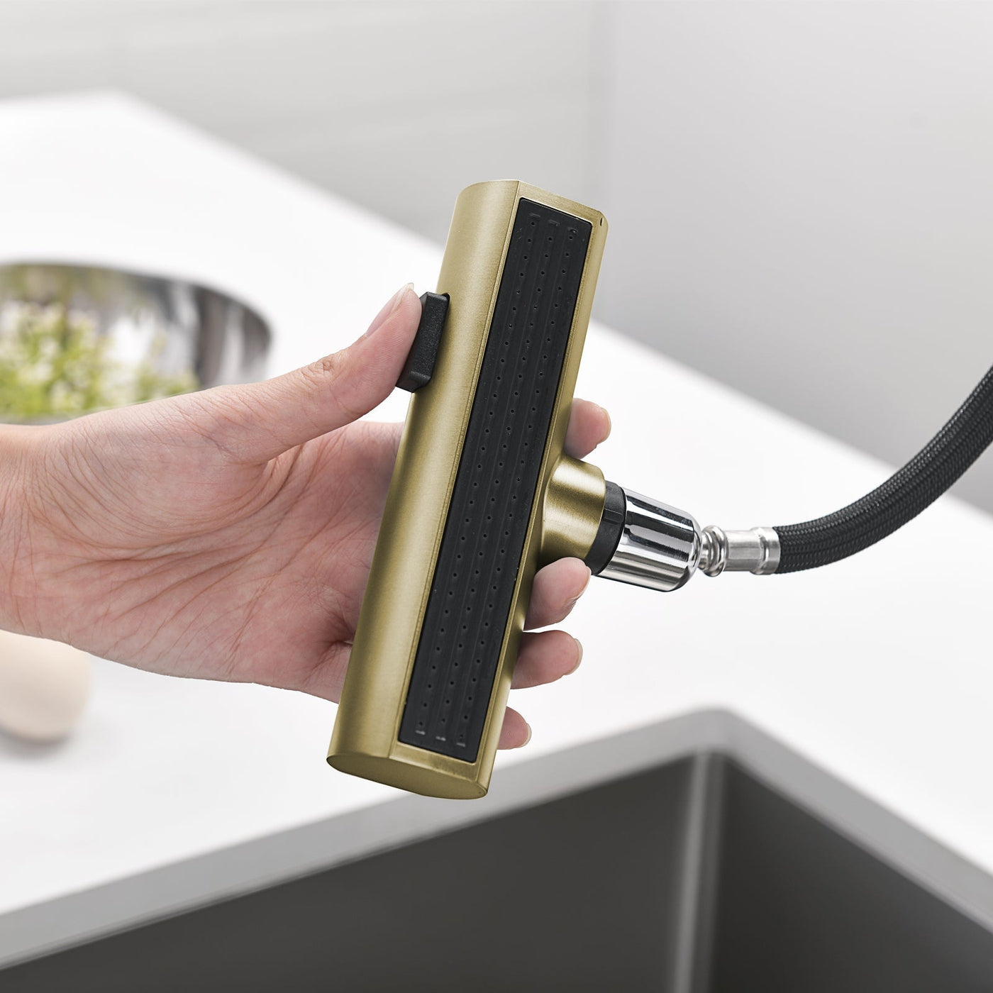 Metora Waterfall & Pull-Out Kitchen Faucet with Temperature Display-KF2209