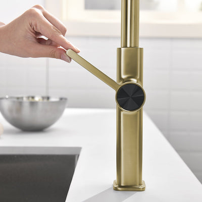 Metora Waterfall & Pull-Out Kitchen Faucet with Temperature Display-KF2209