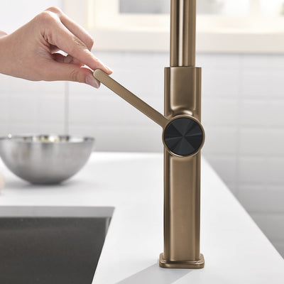 Metora Waterfall & Pull-Out Kitchen Faucet with Temperature Display-KF2209