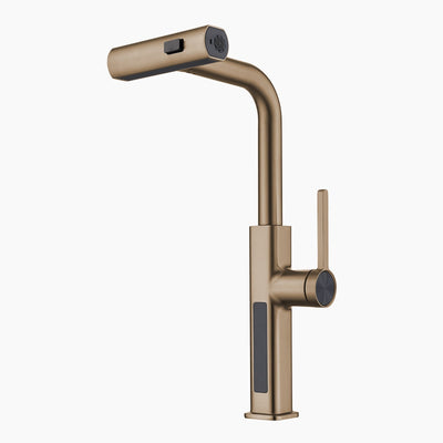 Metora Waterfall & Pull-Out Kitchen Faucet with Temperature Display-KF2209