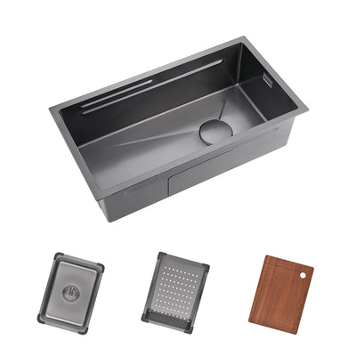 Metora Single Bowl Honeycomb Embossed Anti-scratch Kitchen Sink-KS2201