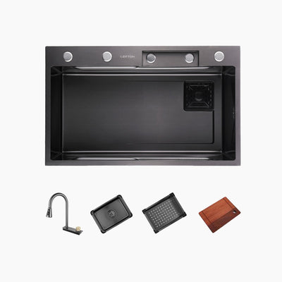 Metora Single Bowl Workstation Kitchen Sink Set with Waterfall Faucet-KS2203