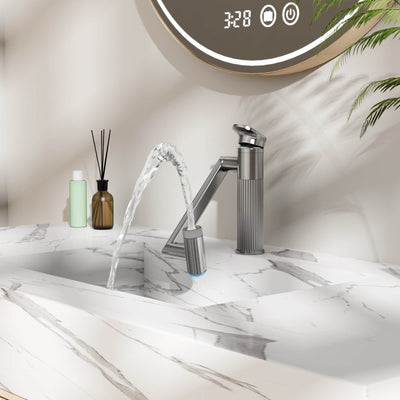 Metora 1080° Rotatable Single-Hole Bathroom Faucet With Temperature Display-BF2208-PRO