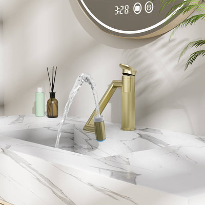 Metora 1080° Rotatable Single-Hole Bathroom Faucet With Temperature Display-BF2208-PRO