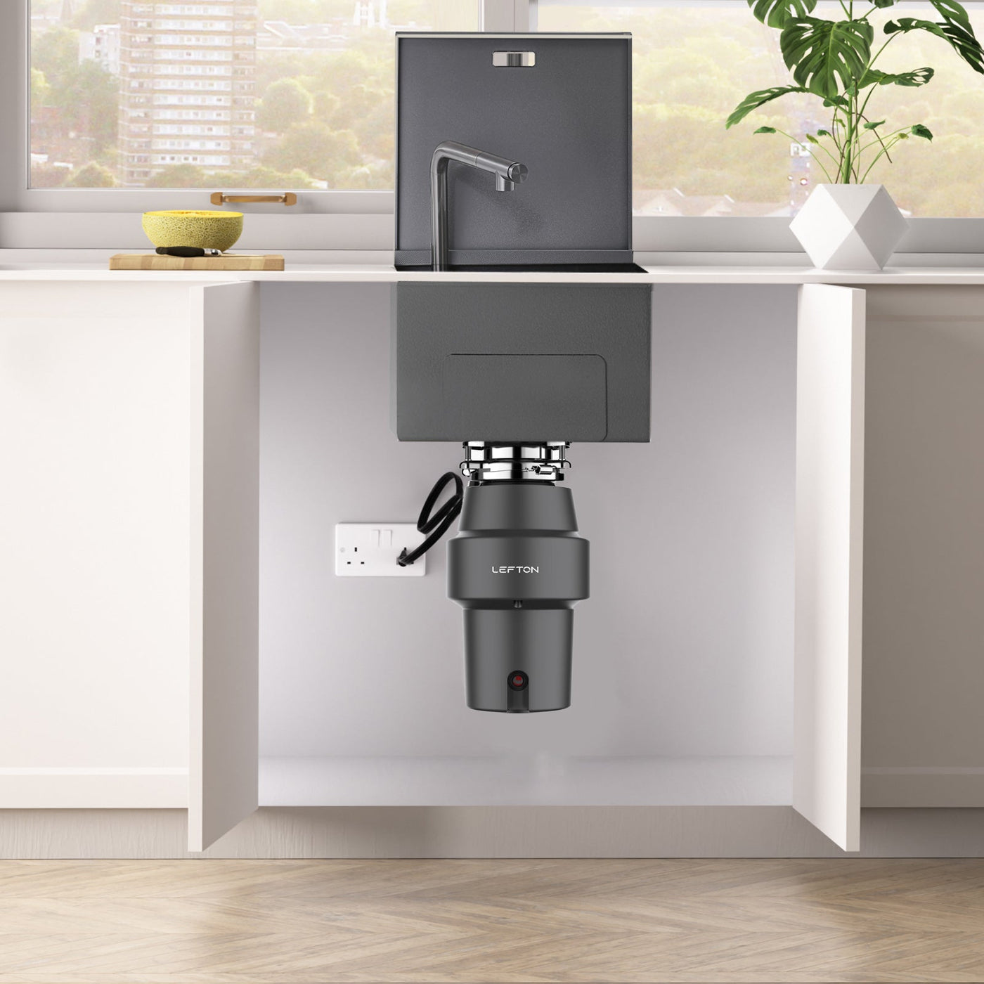 Metora 17"x17" Stainless Steel Concealed RV & Kitchen Bar Workstation Sink with-BS2502 with 1/2 HP Garbage Disposal