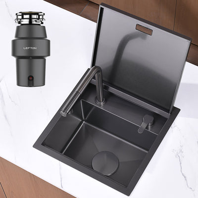 Metora 17"x17" Stainless Steel Concealed RV & Kitchen Bar Workstation Sink with-BS2502 with 1/2 HP Garbage Disposal