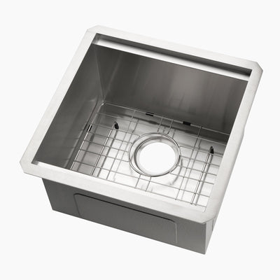 Metora 17"x17" Undermount Stainless Steel Workstation RV & Kitchen Bar Sink with Accessories-BS2501