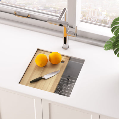 Metora 17"x17" Undermount Stainless Steel Workstation RV & Kitchen Bar Sink with Accessories-BS2501