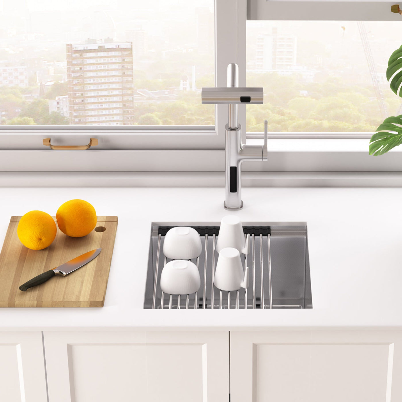 Metora 17"x17" Undermount Stainless Steel Workstation RV & Kitchen Bar Sink-BS2501 with 1/2 HP Garbage Disposal-LGD-513