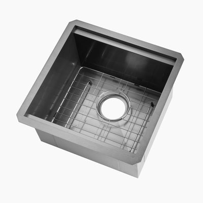Metora 17"x17" Undermount Stainless Steel Workstation RV & Kitchen Bar Sink with Accessories-BS2501
