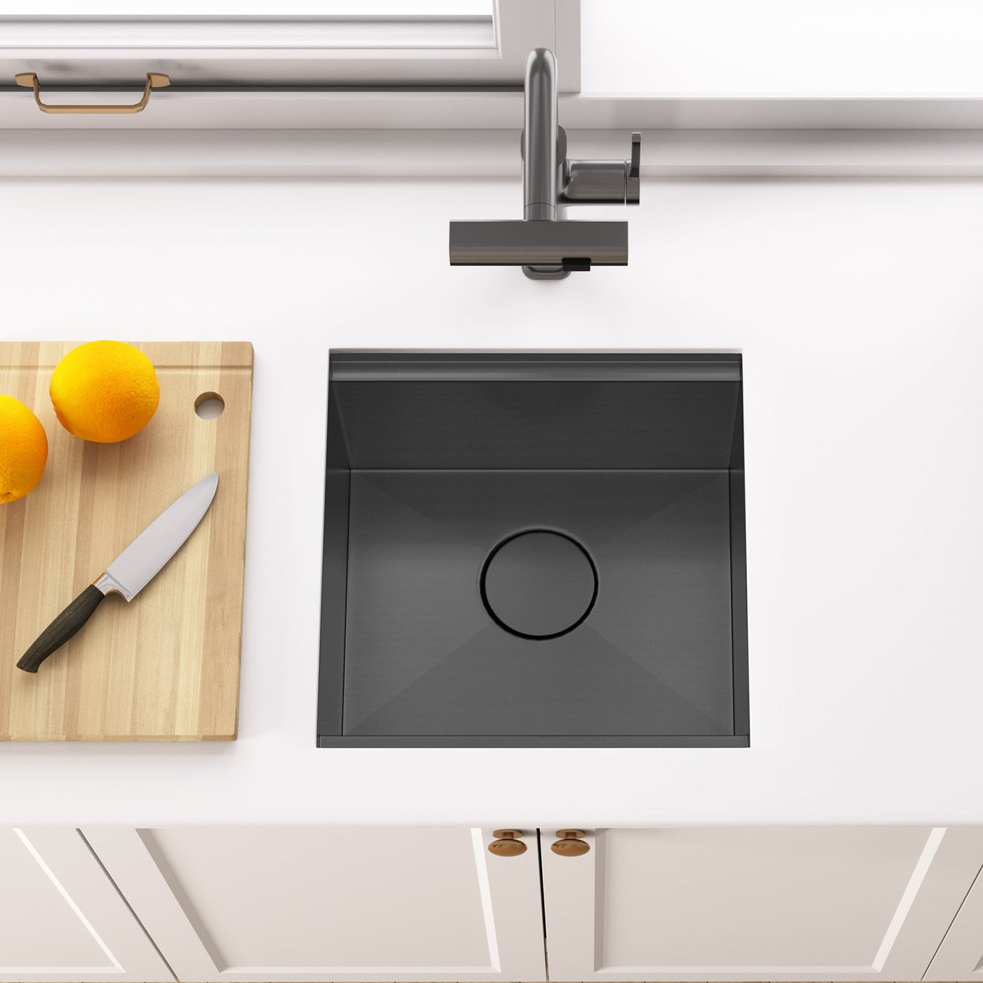 Metora 17"x17" Undermount Stainless Steel Workstation RV & Kitchen Bar Sink with Accessories-BS2501