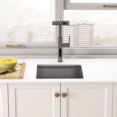 Metora 17"x17" Undermount Stainless Steel Workstation RV & Kitchen Bar Sink-BS2501 with 1/2 HP Garbage Disposal-LGD-513