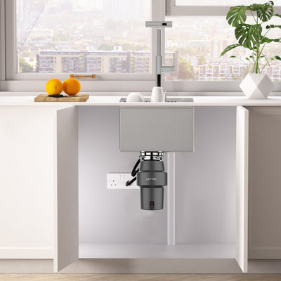 Metora 17"x17" Undermount Stainless Steel Workstation RV & Kitchen Bar Sink-BS2501 with 1/2 HP Garbage Disposal-LGD-513