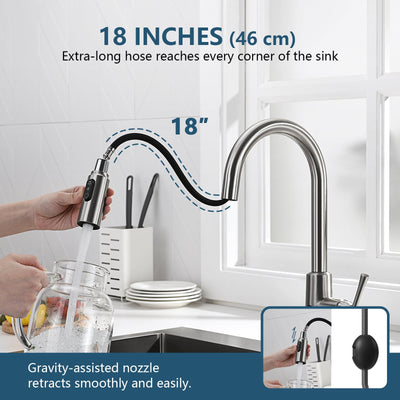 Metora Modern Pull-Down Kitchen Faucet with Temperature Display-KF2501