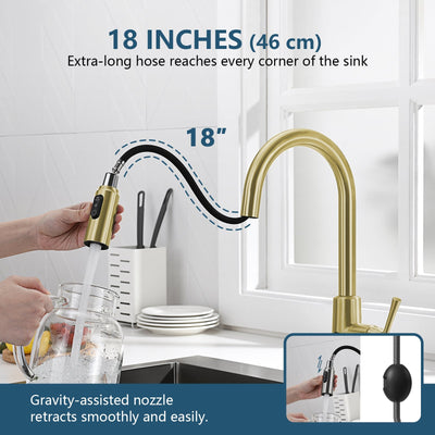 Metora Modern Pull-Down Kitchen Faucet with Temperature Display-KF2501