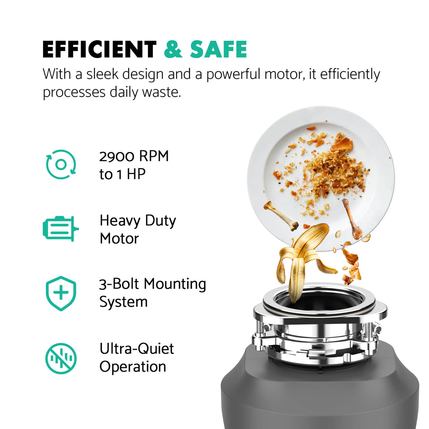 Metora 33"x22" Waterfall Stainless Steel Single Bowl Workstation Kitchen Sink with Digital Temperature Display-KS2206L-PRO with 1 HP Garbage Disposal-LGD-1010