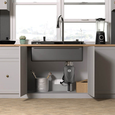 Metora 33x22 Inch Stainless Steel Single Bowl Large Kitchen Sink-KS2206L with 1 HP Garbage Disposal LGD-1010