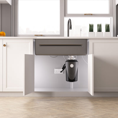 Metora 33"x22" Stainless Steel Workstation Kitchen Sink-KS2207L-PRO with 1 HP Continuous Feed Garbage Disposal with Power Cord-LGD-1010