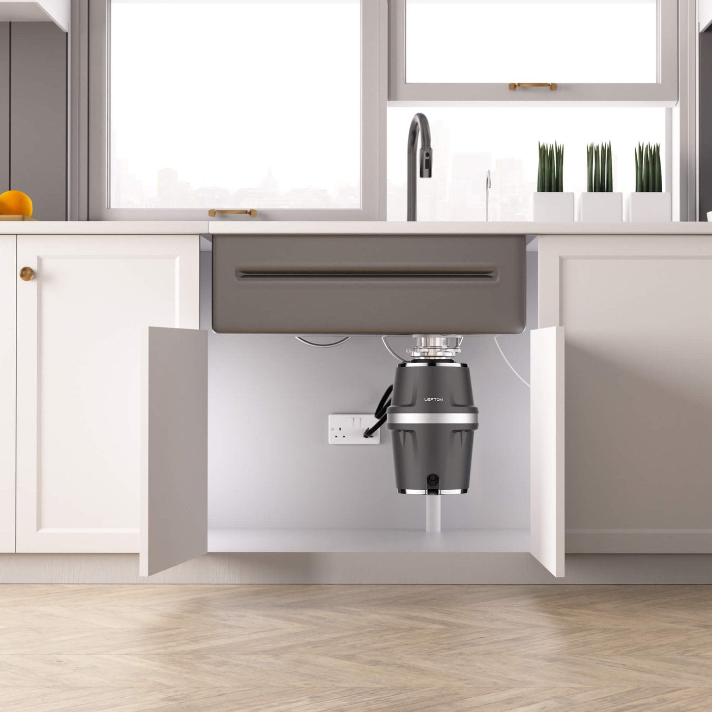 Metora 33"x22" Stainless Steel Workstation Kitchen Sink-KS2207L-PRO with 3/4 HP Continuous Feed Food Waste Garbage Disposal-LGD-714