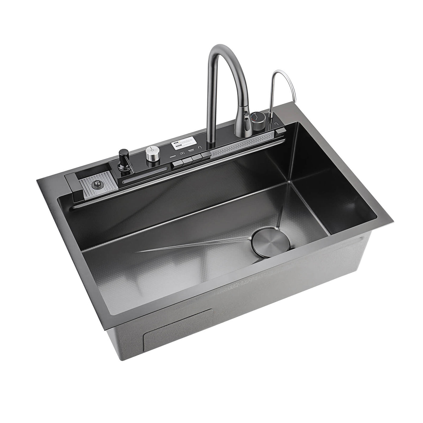 Metora 33"x22" Waterfall Stainless Steel Single Bowl Workstation Kitchen Sink with Digital Temperature Display-KS2206L-PRO