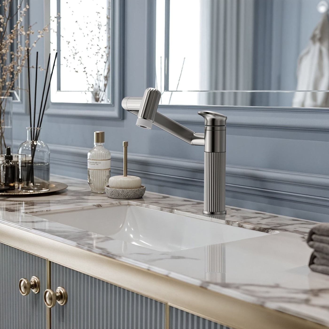 Metora 360° Rotatable Single-Hole Bathroom Faucet-BF2208