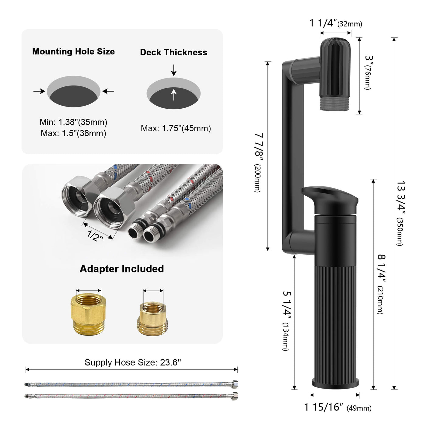 Metora 360° Rotatable Single-Hole Bathroom Faucet-BF2208