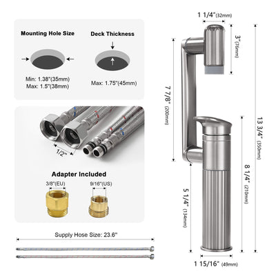 Metora 360° Rotatable Single-Hole Bathroom Faucet-BF2208