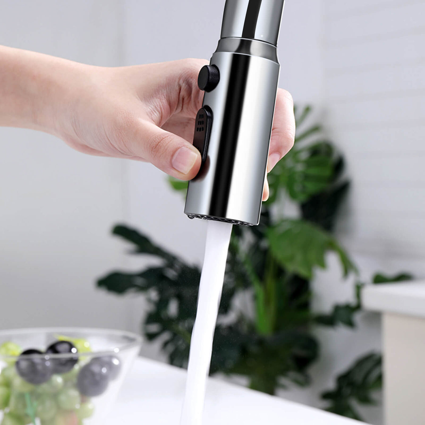 Metora Touchless Sensor & Pull-Down Kitchen Faucet with Temperature Display-KF2206