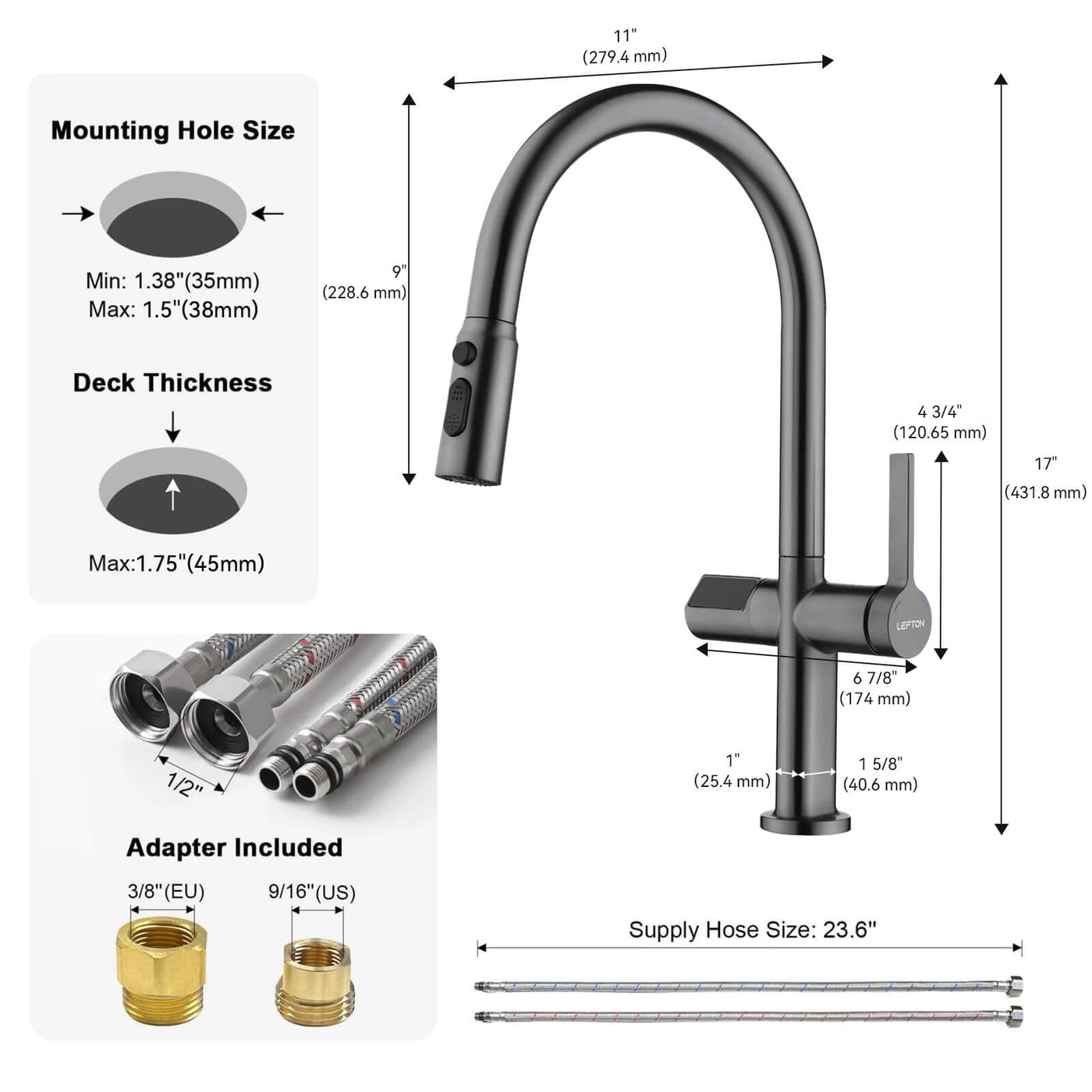 Metora Touchless Sensor & Pull-Down Kitchen Faucet with Temperature Display-KF2206